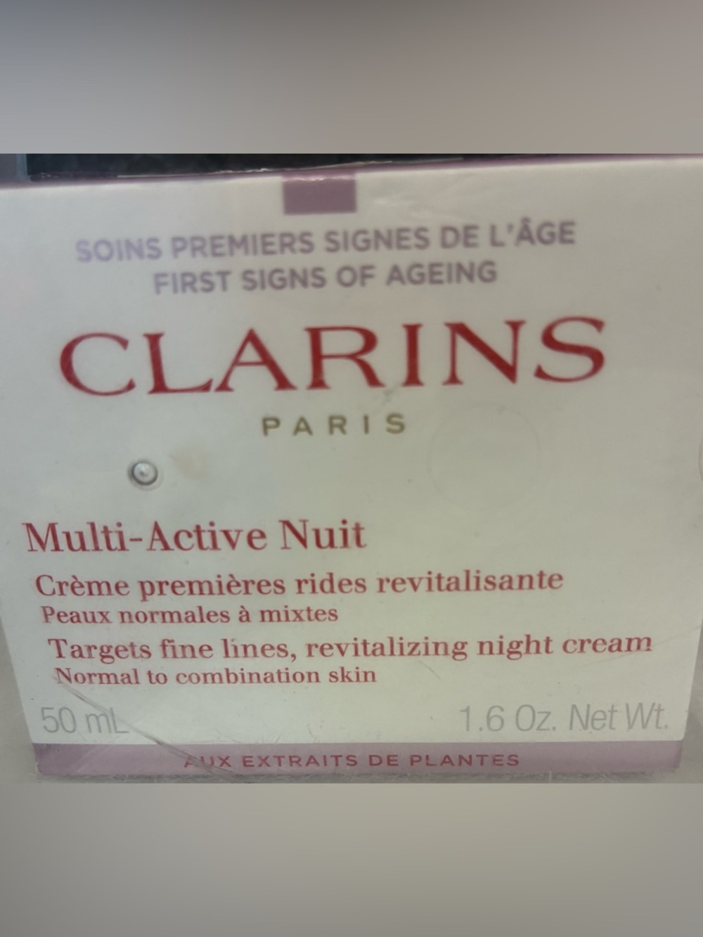 Clarins Night Revitalizing Cream - White & Pink Packaging